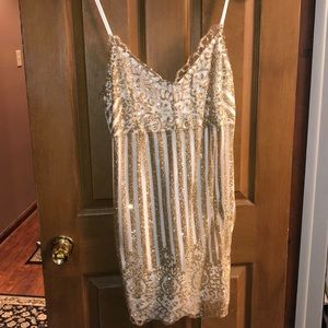 Gold mini dress